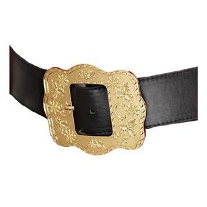 Smiffys Deluxe Santa Claus Christmas Costume Belt / Black/Gold